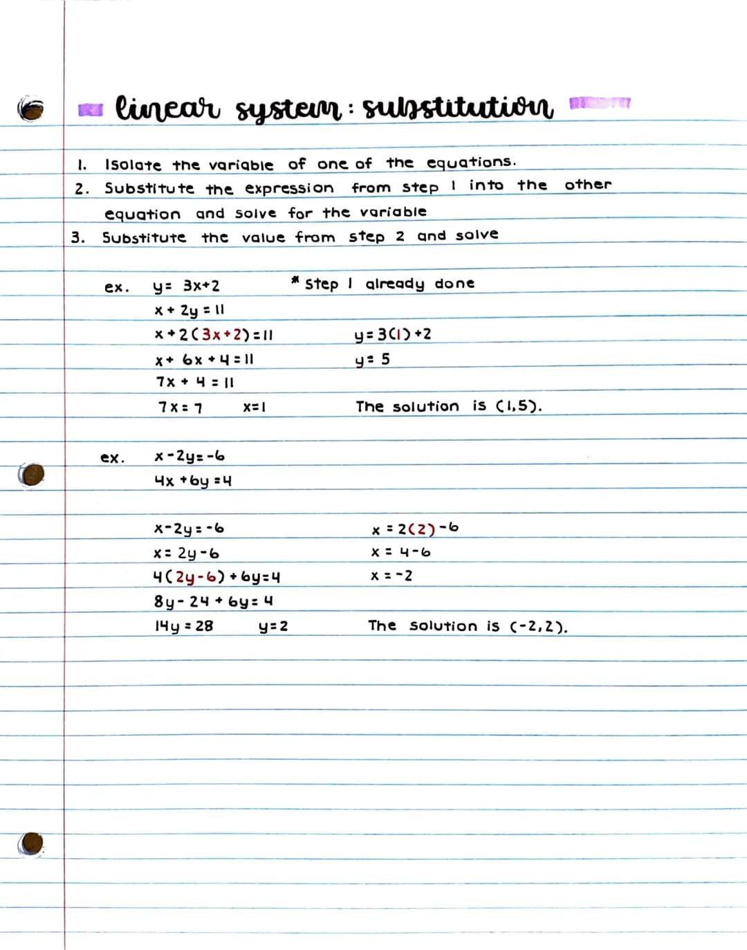 linear systems: graphing
A linear system, consists of two or more linear equations
in the same variables.
.
A solution of a linear system is