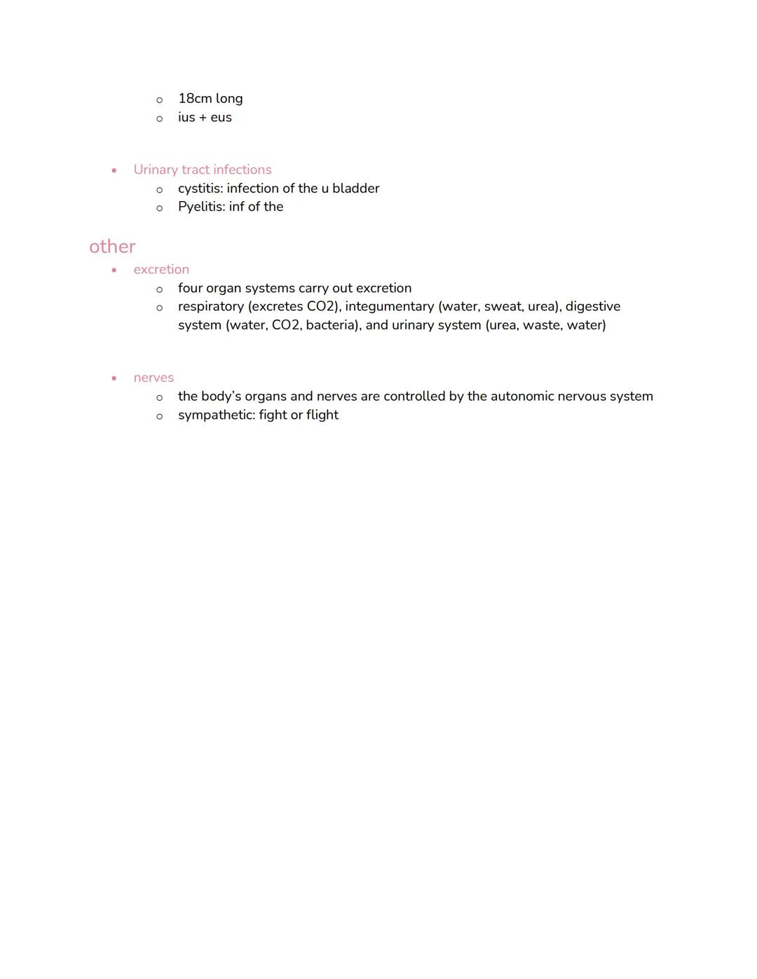 chapter 23: urinary

functions
*   organs
    *   two kidneys + two ureters + urinary bladder + urethra
    *   kidneys > ureters > bladders