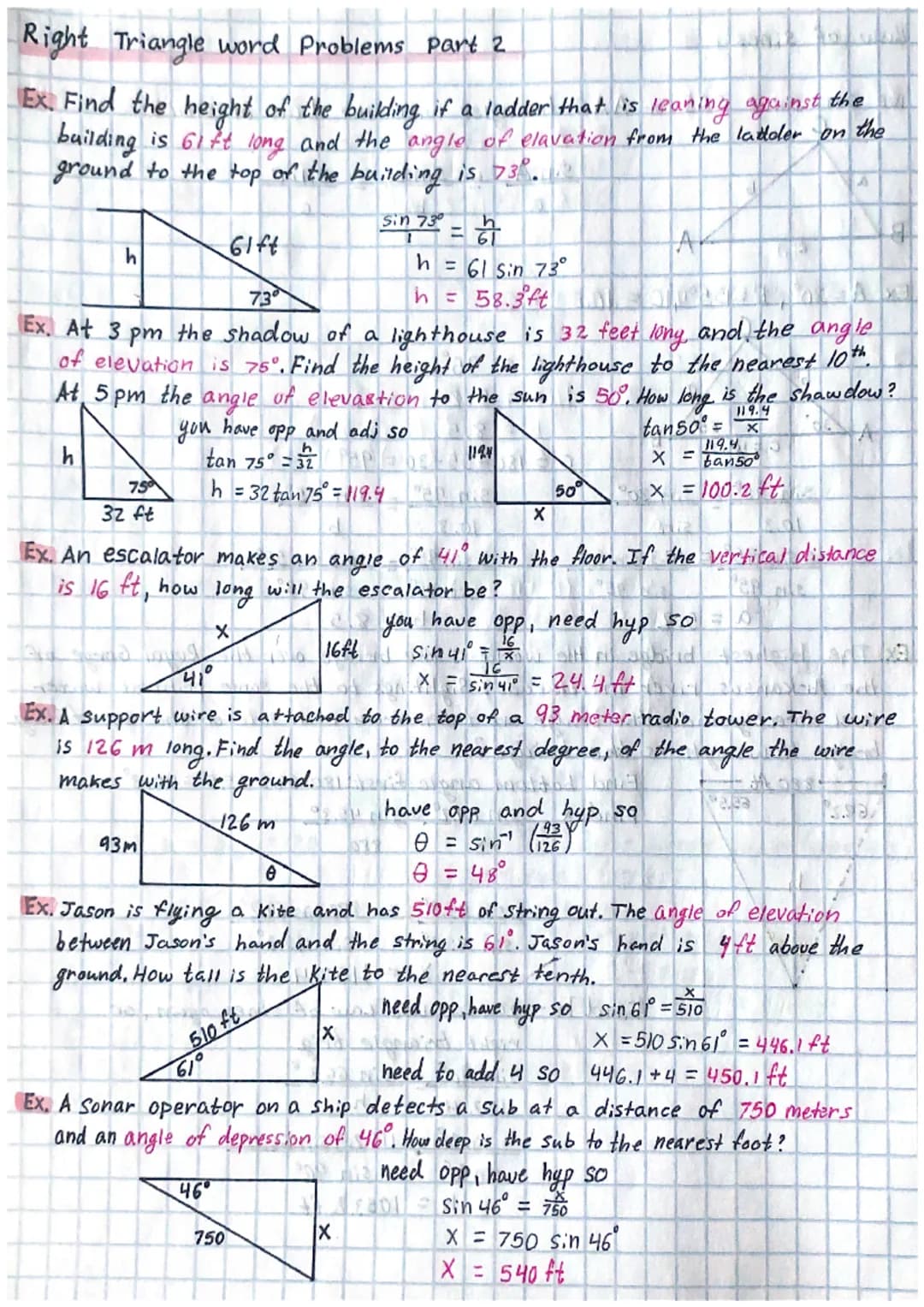 0
Right Triangle word Problems Part 1
Ex. Joe wants to clean his 2nd story windows and needs to buy a
ladder that will reach at least 32 fee