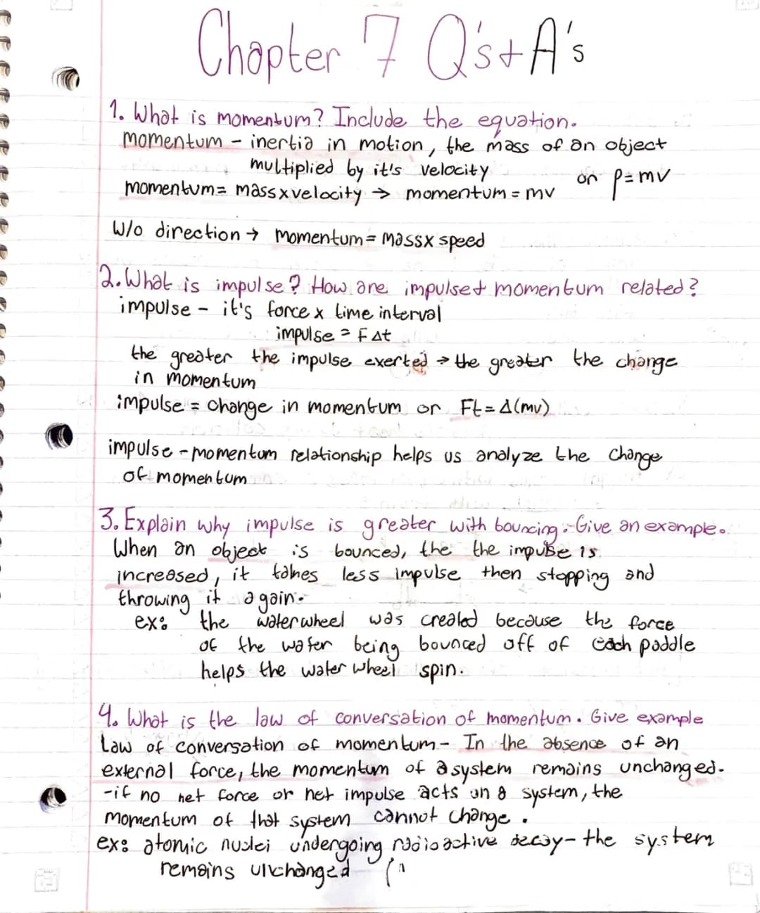 Physics Chapter 7- Impulse and Momentum 
