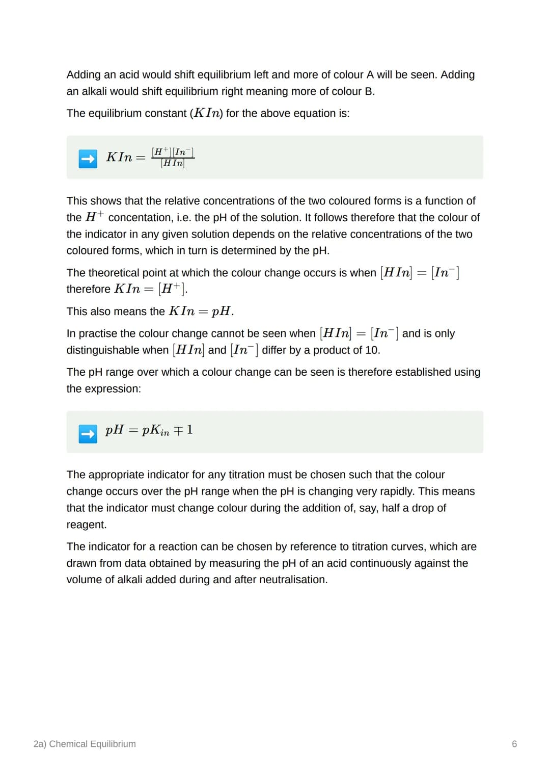 2a) Chemical Equilibrium
Equilibrium
A chemical reaction is in equilibrium when the composition of the reactants and
products remains consta