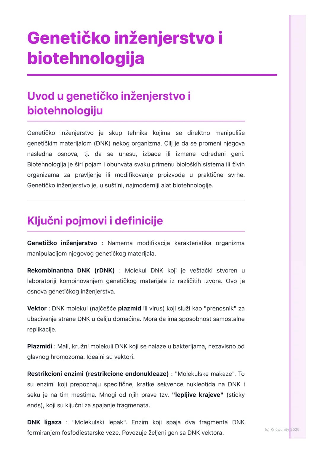 # Genetičko inženjerstvo i
biotehnologija

Uvod u genetičko inženjerstvo i
biotehnologiju

Genetičko inženjerstvo je skup tehnika kojima se 