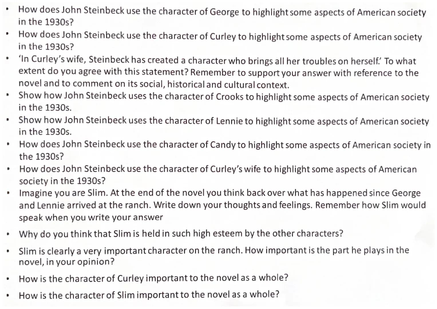 Essay Questions:[20]
A01: response to text critically and imaginatively selects and evaluates relative textual details to illustrate and sup