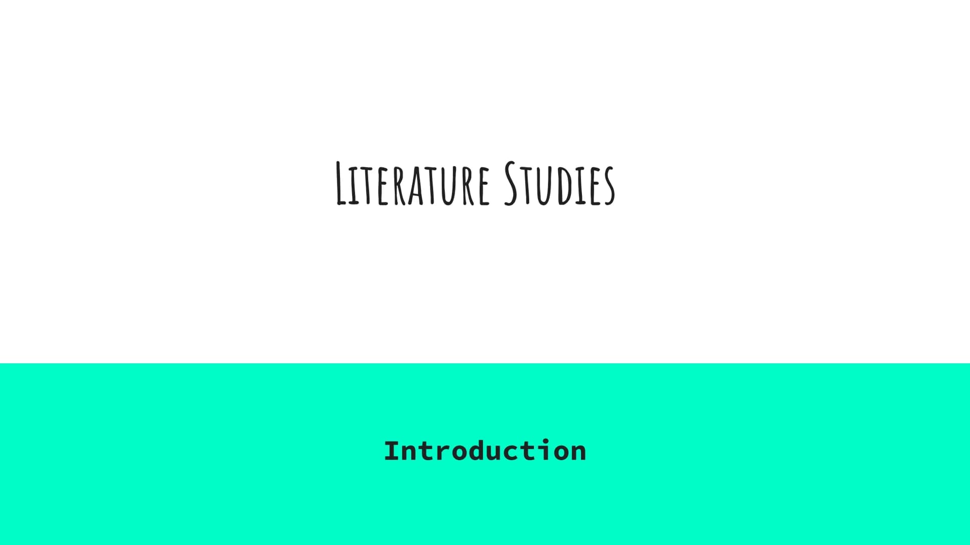LITERATURE STUDIES
Introduction WHAT IS LITERATURE STUDIES?
Literature studies is the process of understanding and
interpreting literature.
