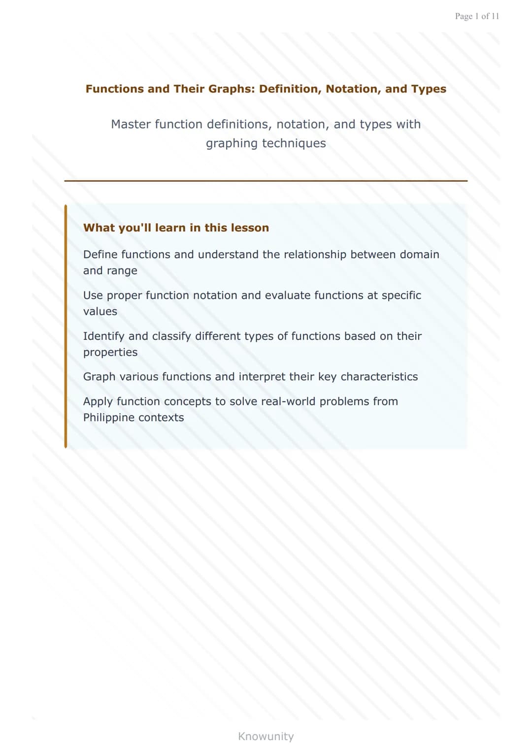 Functions and Their Graphs: Definition, Notation, and Types
Master function definitions, notation, and types with
graphing techniques
What y