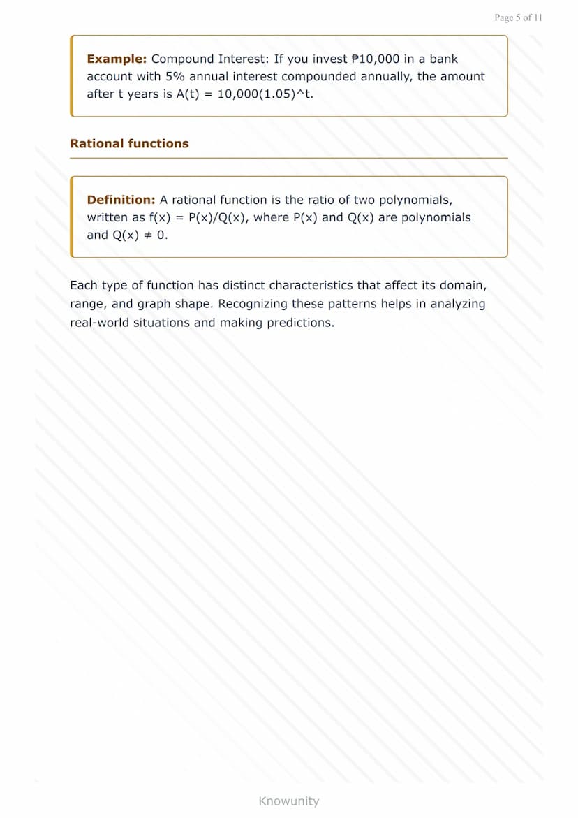 Functions and Their Graphs: Definition, Notation, and Types
Master function definitions, notation, and types with
graphing techniques
What y
