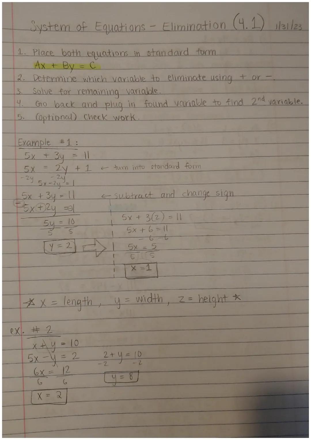 Easy Steps to Solve Systems of Equations: Elimination and Substitution