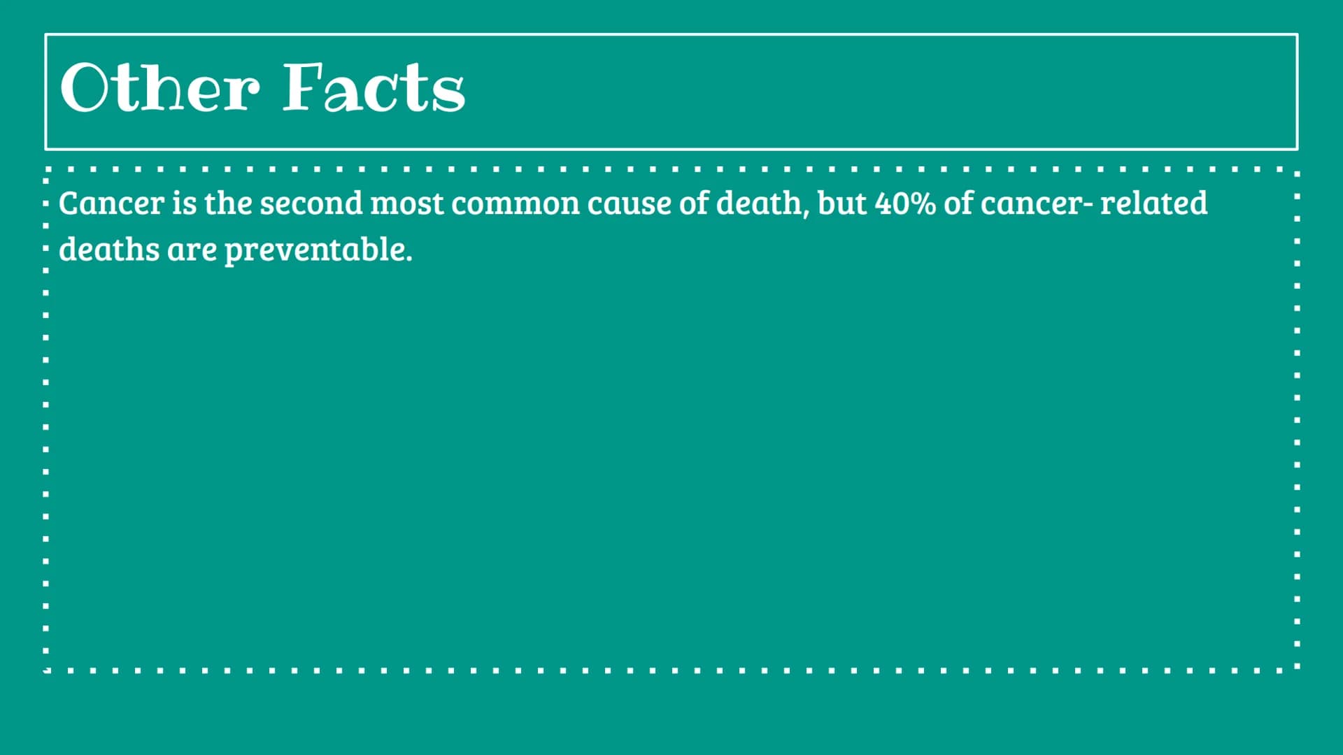 ■
I
■
■
■ ■
■
■
■
Cancer
■
■ Cancer
• What is cancer? Cancer is a disease where cells abnormally grow; They can
▪ spread to other parts of t