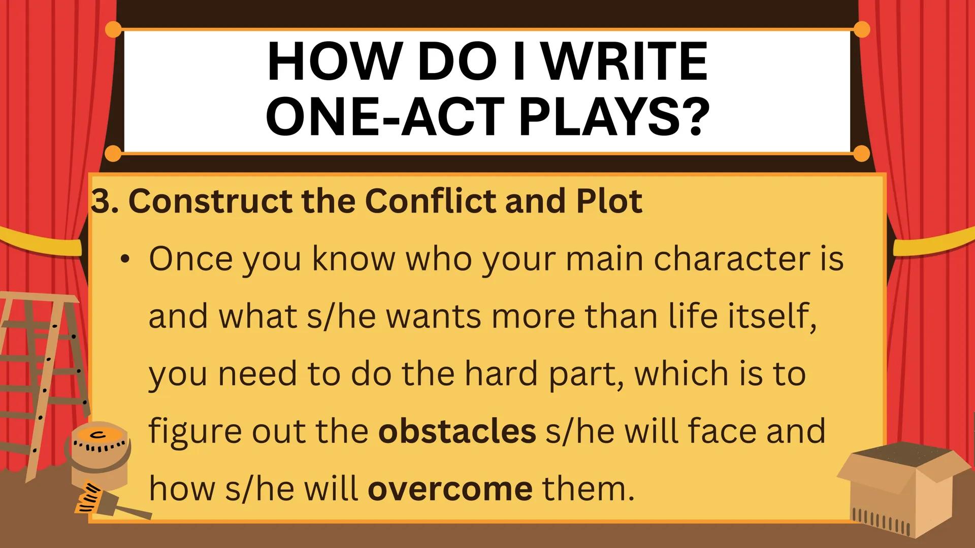 C
ONE-ACT PLAY
Things to Know and Guidelines in
Preparing for your One-Act Play WRITING A
ONE-ACT PLAY One-Act Play
A one-act play is a
play