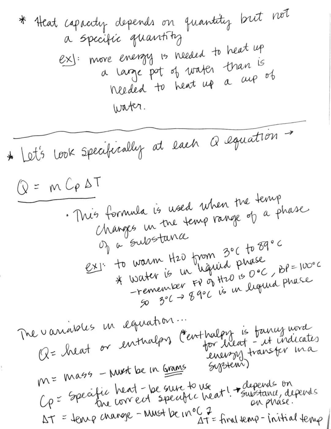 
<p>To Calculate the amount of energy a system absorbs or loses, we have a couple of equations:</p>
<h2 id="specificheatandheatcapacity">Spe