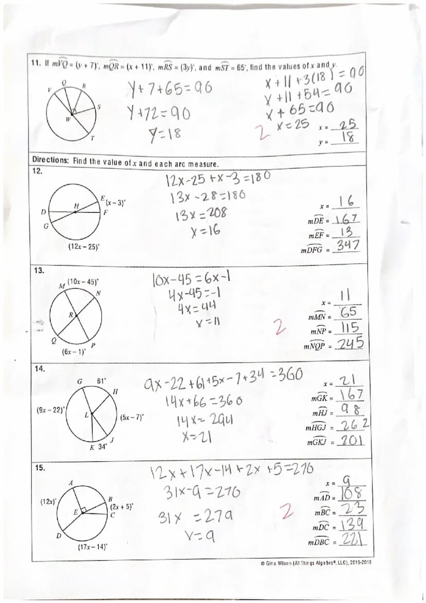 Name: Violet Freeman
Date:
Per:
Unit 10: Circles
Homework 2: Central Angles & Arc Measures
**This is a 2-page document! **
Directions: Find 