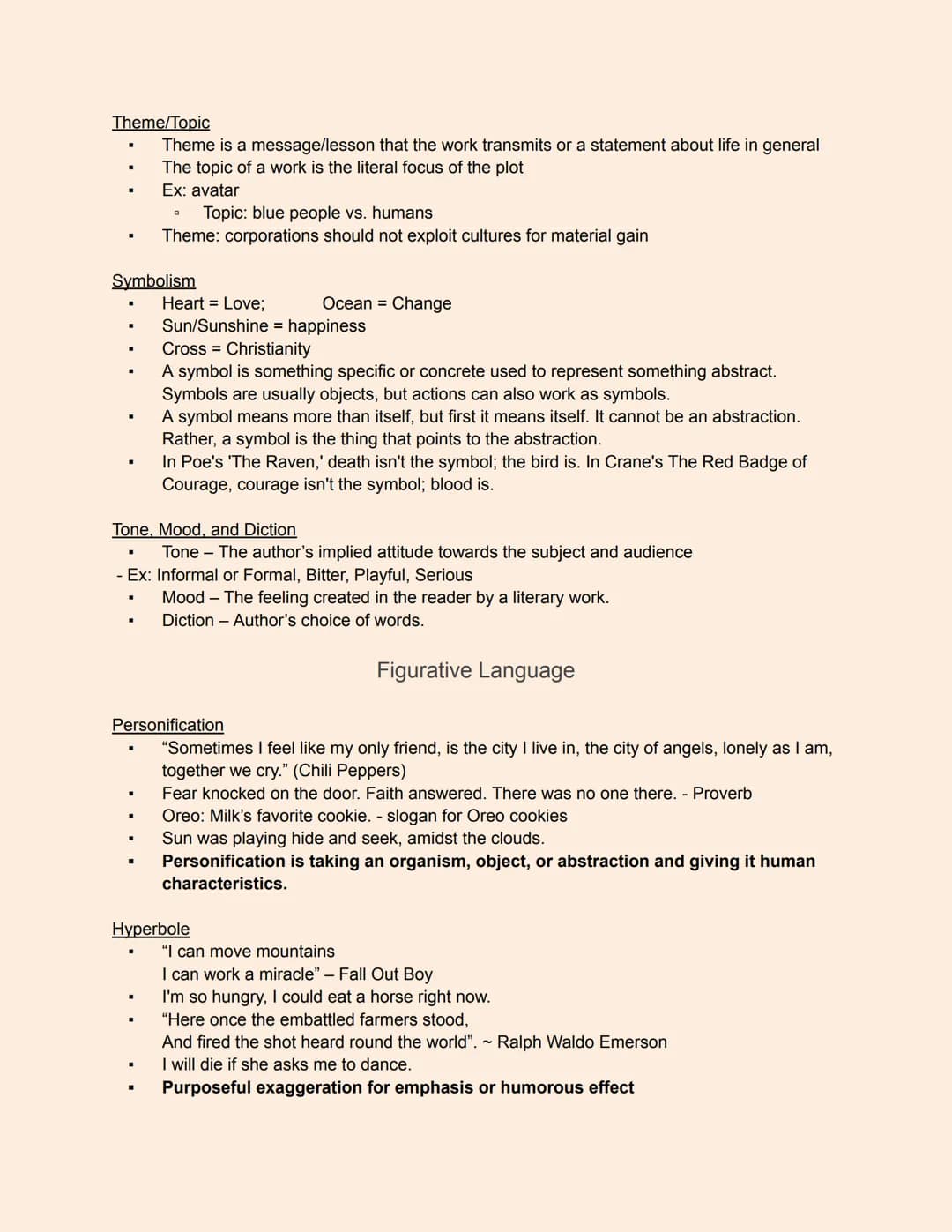 Types of Figurative Language and Literary Devices