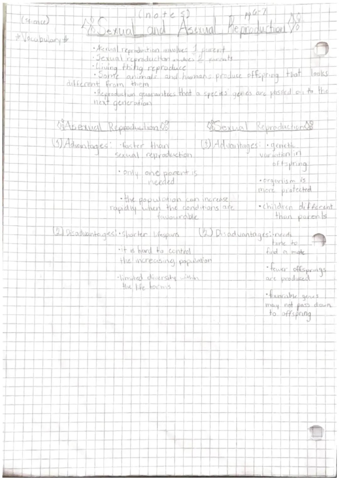 asexual and sexual reproduction :)