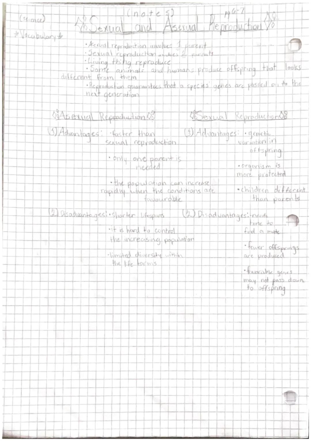 + Vocabulary #
Po Sexual and Asesinal Reproduction to
• Aterug reproduction involved i parent
• Jexual reproduction.
parcuts
· Living thing 
