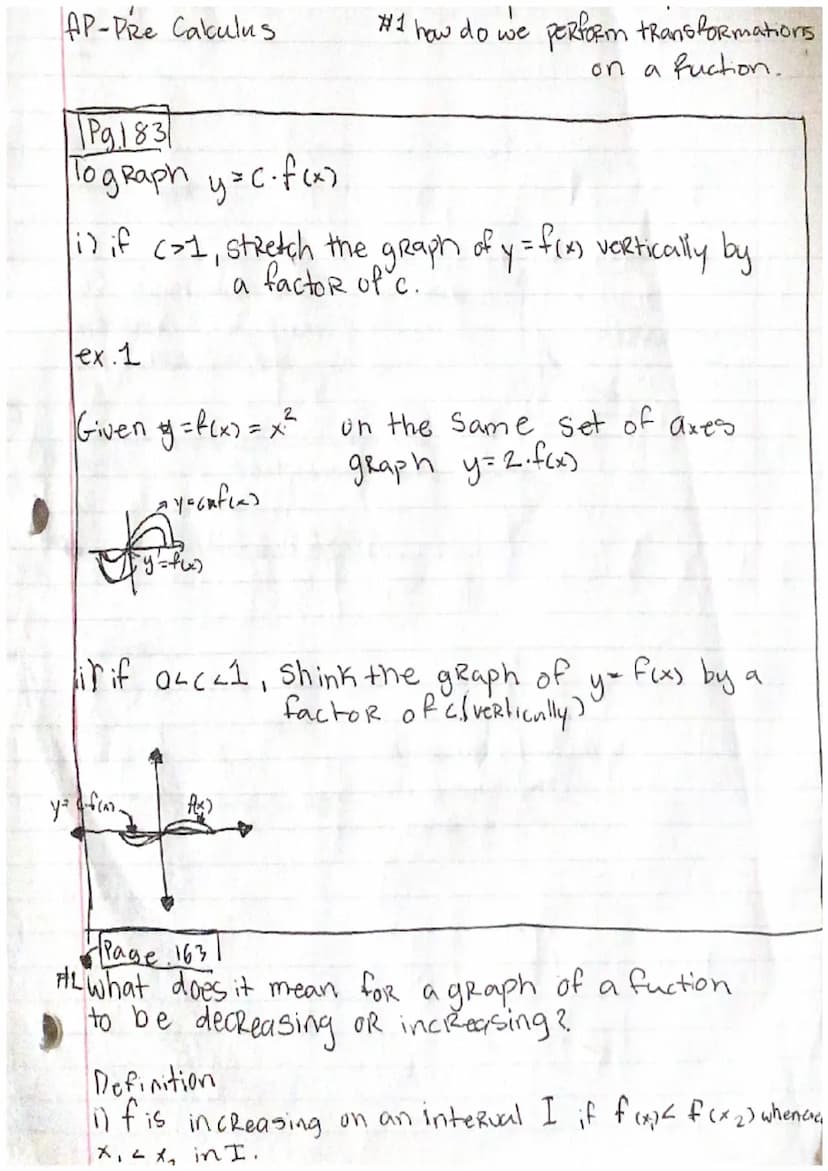 AP- Pre Calc
|y=f(x)
Given x² = f(x) describe the following.
transformations.
12y=f(x+2
ii) y=fu)-2 | [vertical shifts]]
The graph oе все is