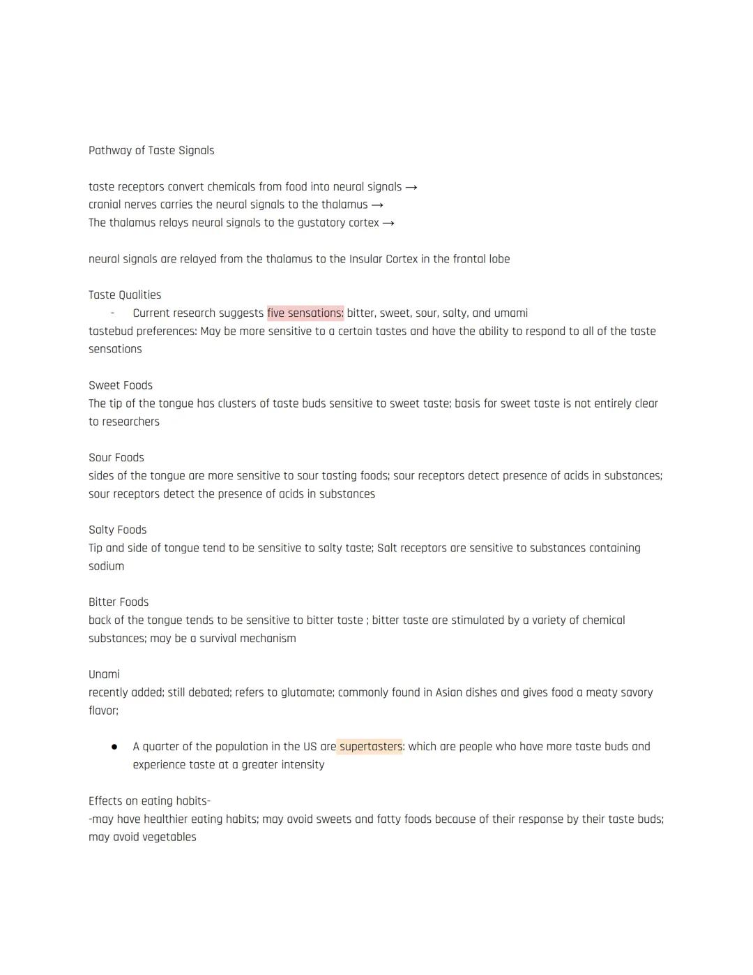 Biopsychology Notes
Unit 3-Biopsychology: Sensation and Perception
Touch, Taste, and Smell: The Other Senses
The Tactile System: is the sens