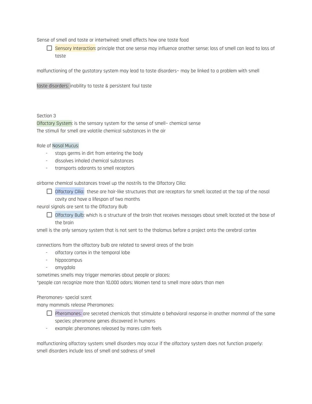 Biopsychology Notes
Unit 3-Biopsychology: Sensation and Perception
Touch, Taste, and Smell: The Other Senses
The Tactile System: is the sens