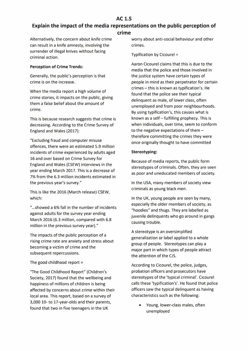 
<p>The impact of media representations on the public perception of crime, also referred to as moral panic, can lead to exaggerated, irratio