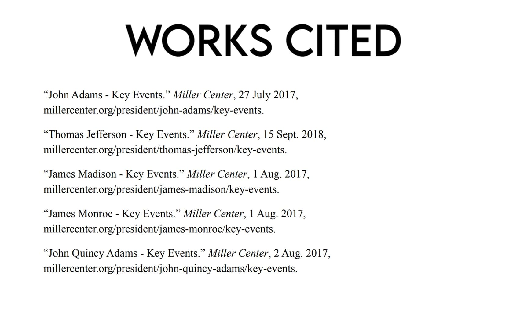 1797 - 1829
PRESIDENTIAL TIMELINE
1797
John Adams
makes a militia
Congress allows the
creation of an
80,000-men militia in
case of war with 