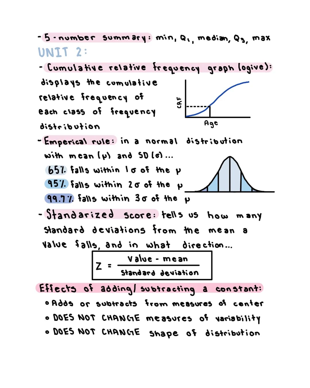 AP STATS
UNIT 1:
- Categorical variable: assigns labels that place
each individual into a particular group,
called a category
- Quantitive v