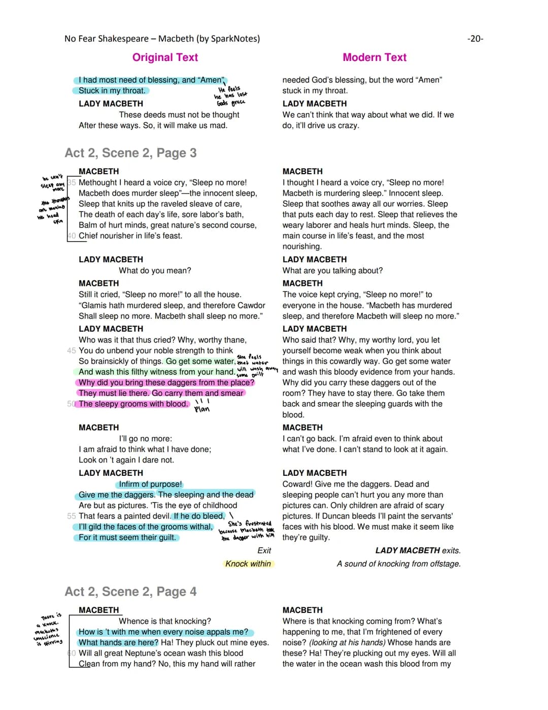 No Fear Shakespeare - Macbeth (by SparkNotes)
Original Text
A limbeck only: when in swinish sleep
Their drenchèd natures lie as in a death,
