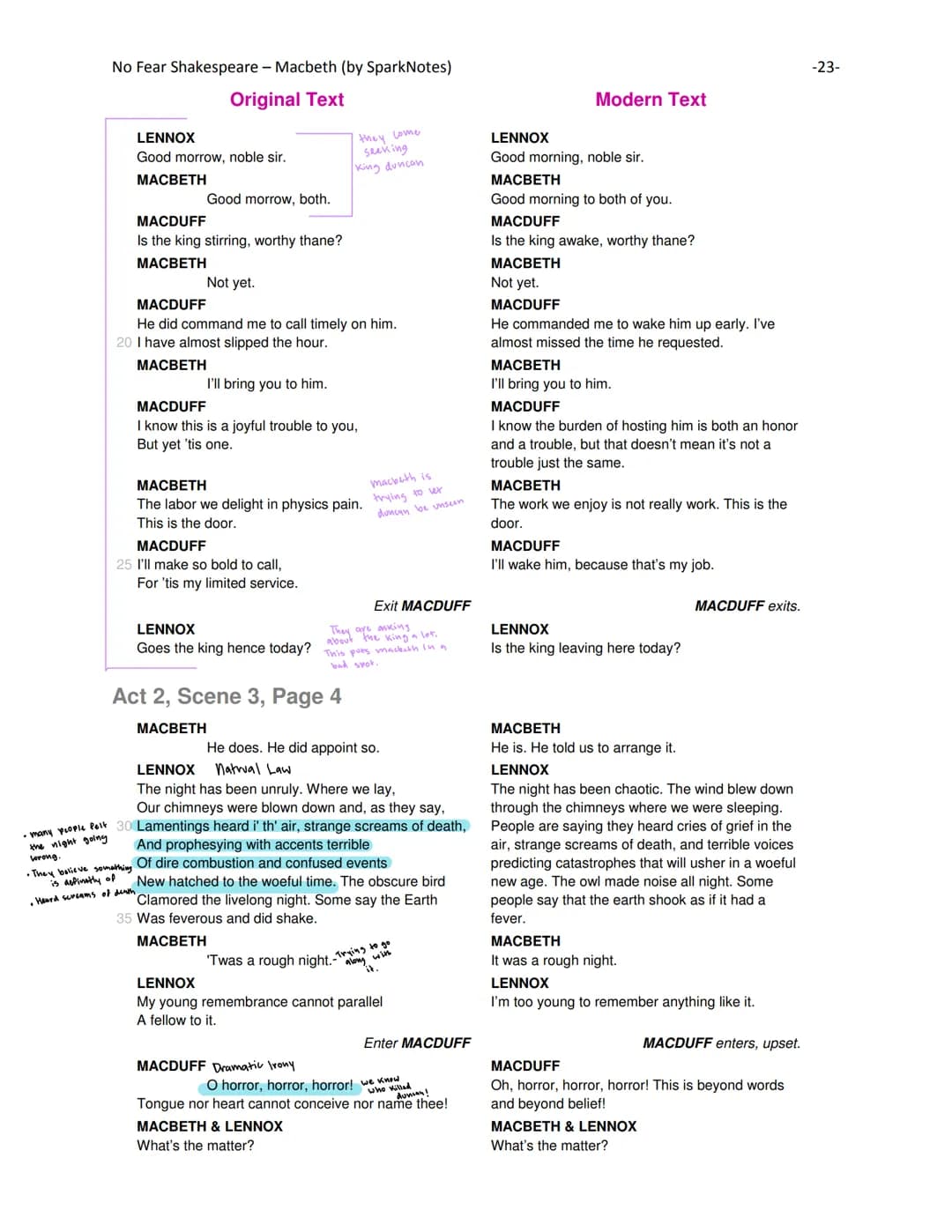 No Fear Shakespeare - Macbeth (by SparkNotes)
Original Text
A limbeck only: when in swinish sleep
Their drenchèd natures lie as in a death,
