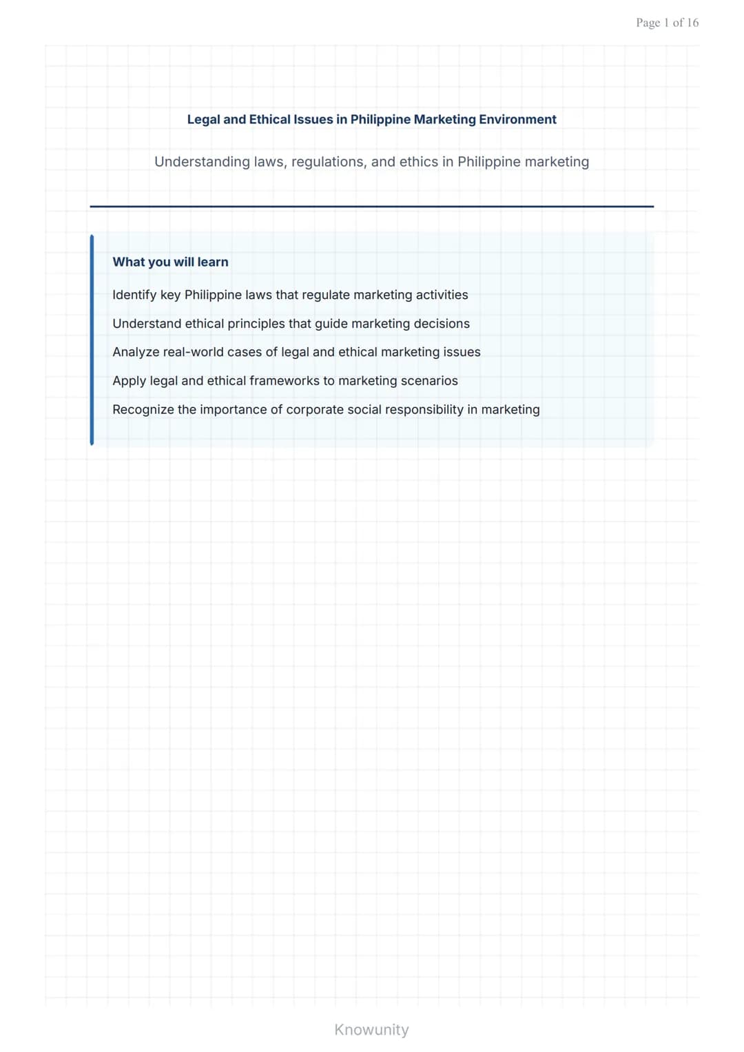 # Legal and Ethical Issues in Philippine Marketing Environment

Understanding laws, regulations, and ethics in Philippine marketing

## What