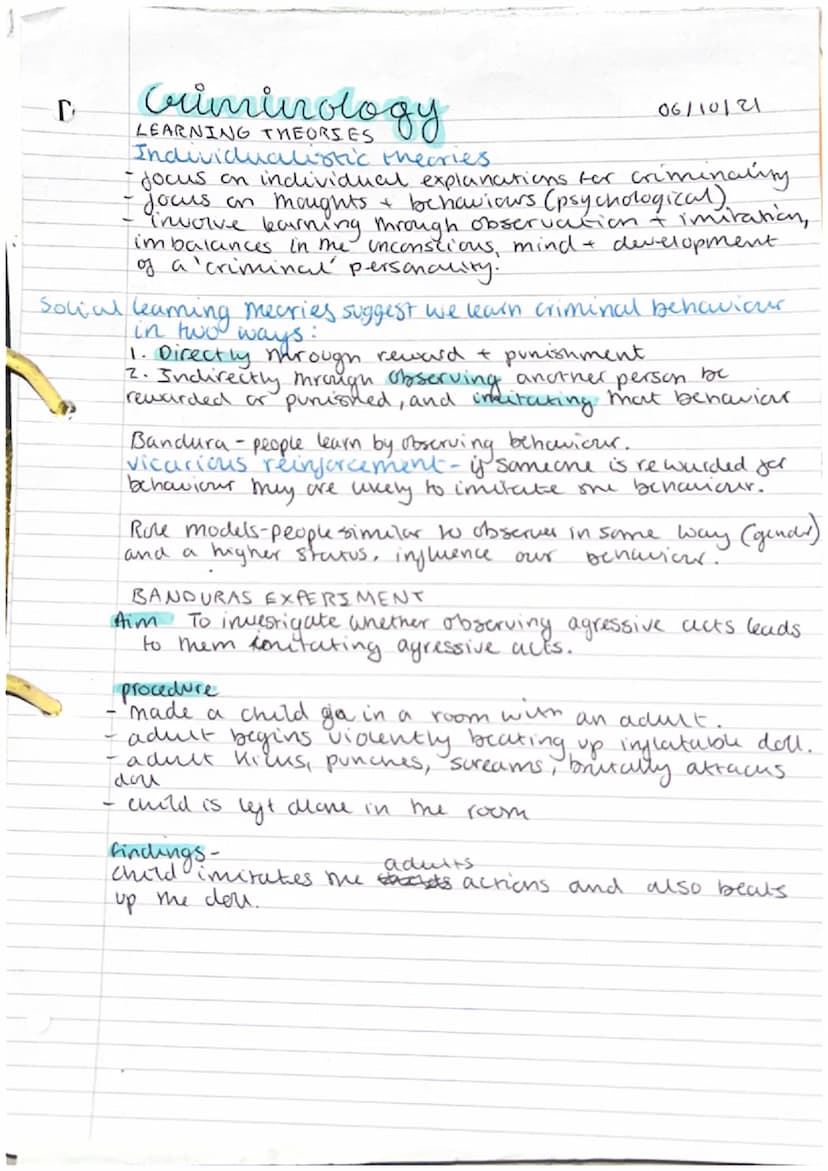 Criminology LEADING THEORY 2/2/22
explain key terms.
observational learning and get Donal
w observe thera zwodany awww.ed
fam
*******
2
from