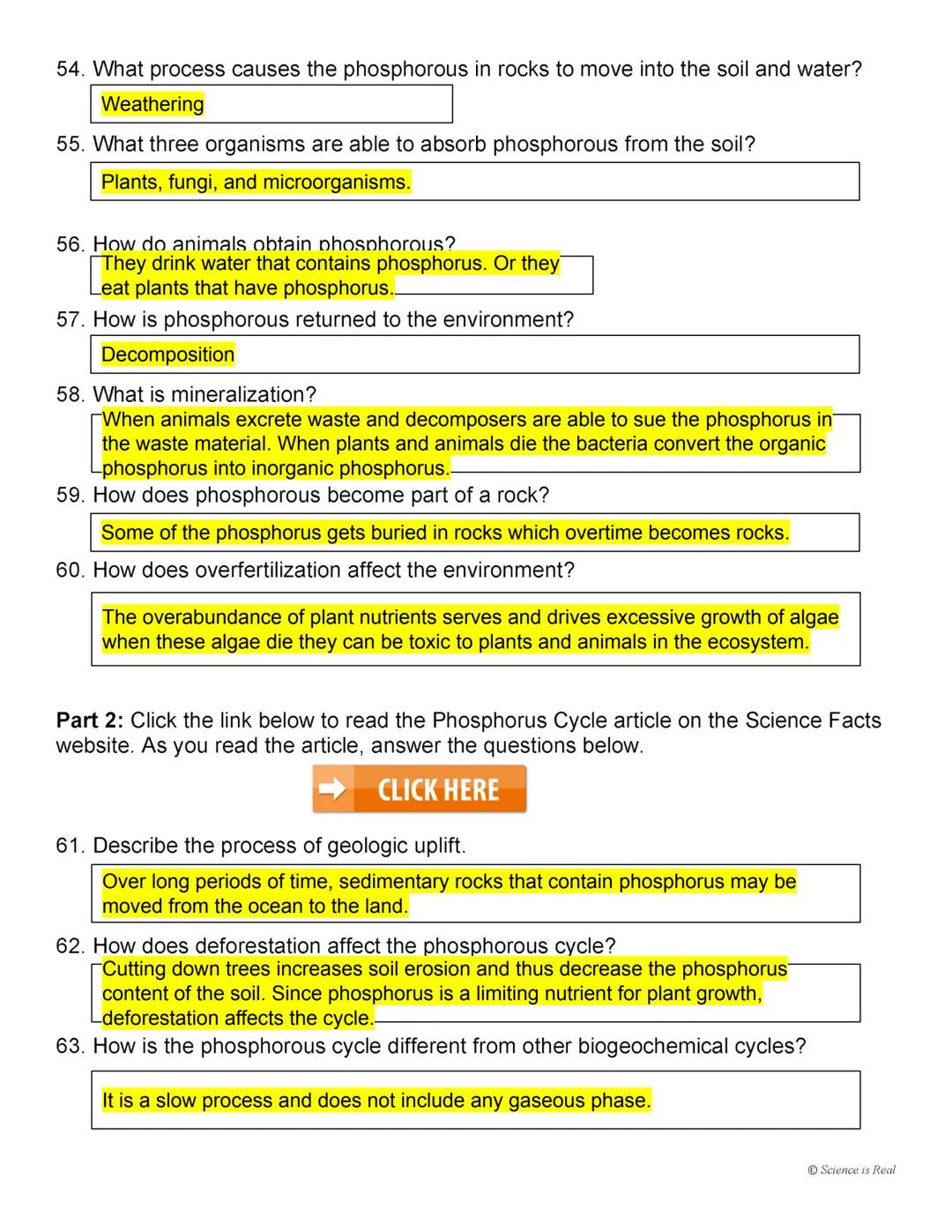 Biogeochemical Cycles Webquest
Task 1: Introduction to the Biogeochemical Cycles
Click the link below to watch the Biogeochemical Cycling vi
