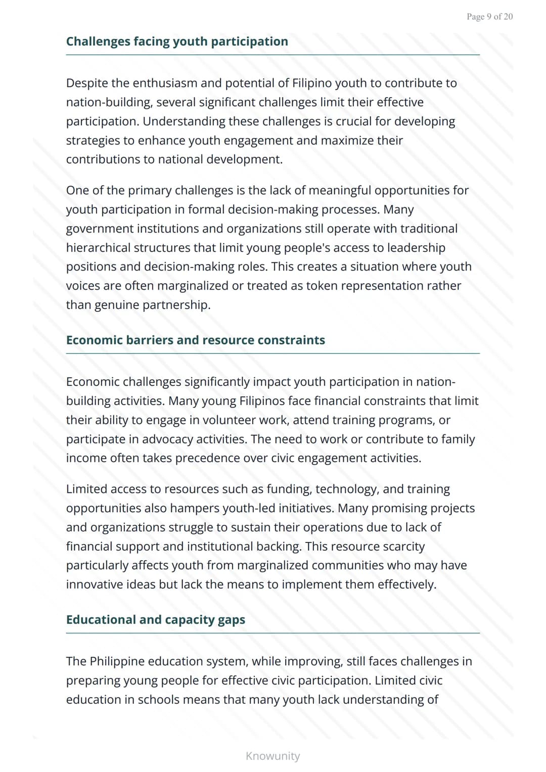 Youth participation in Philippine nation-building
Understanding how Filipino youth contribute to
national development
What you will learn
De