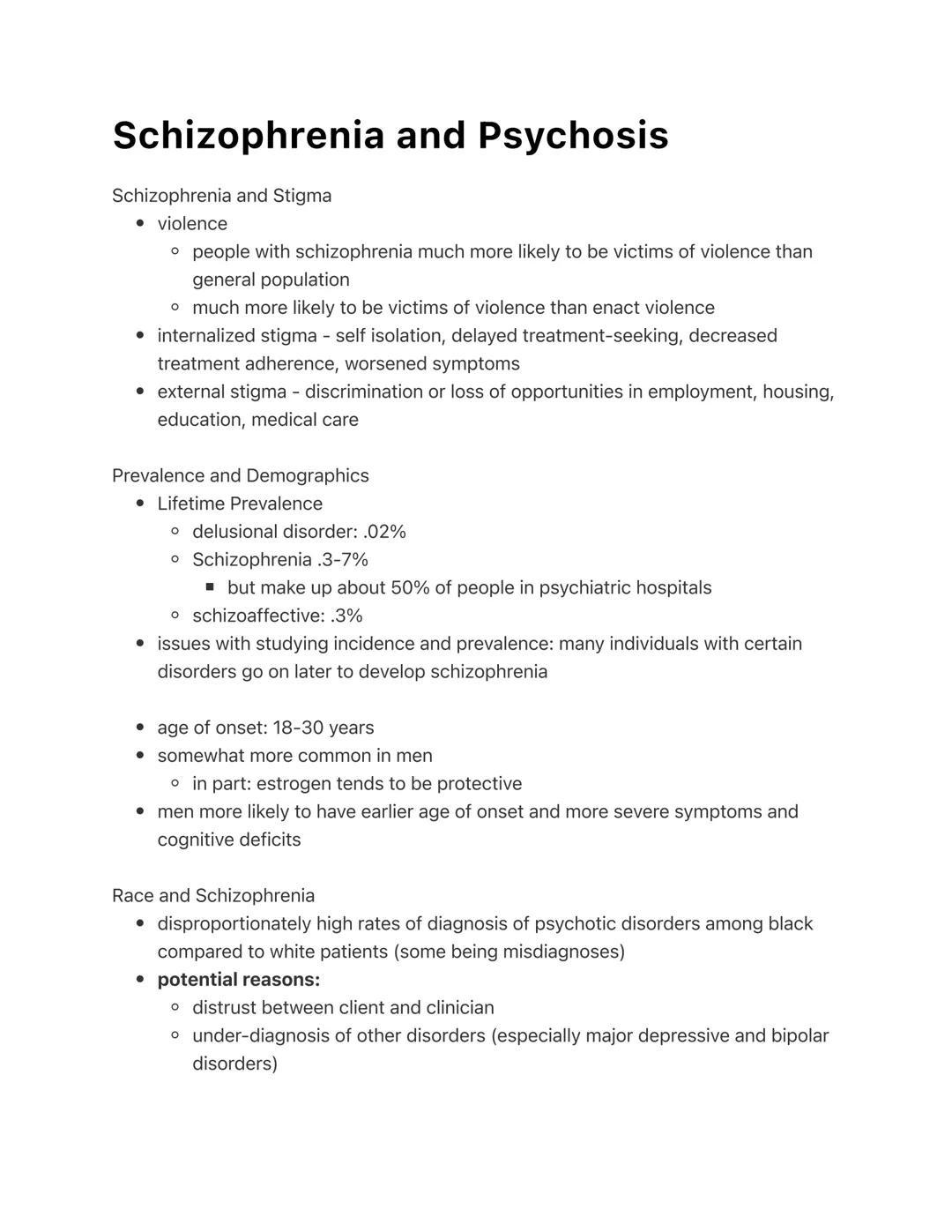 Schizophrenia and Psychosis PSYC353