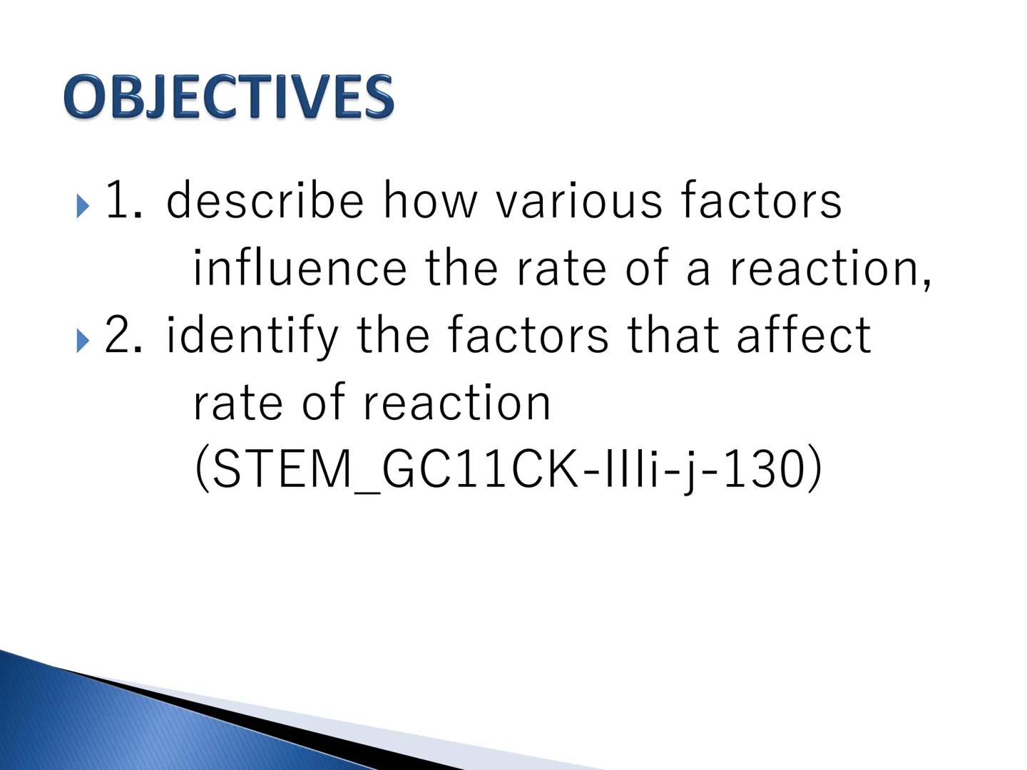 Chemical Kinetics ARRANGE ME!
▶ Think about each of the following
reactions: Rank these reactions in
order from the fastest to the slowest.
