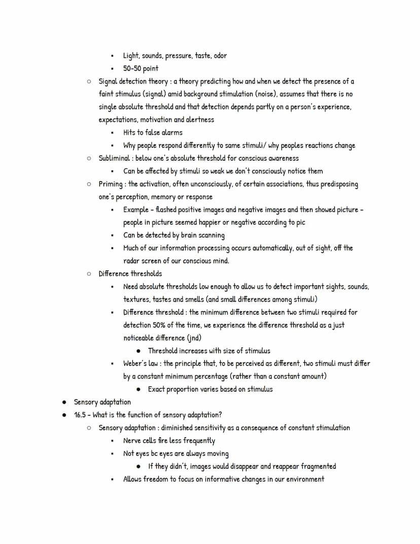 UNIT 4: Sensation and Perception
Module 16: Basic Principles of Sensation and Perception
● 16.1 - What are sensation and perception? What do