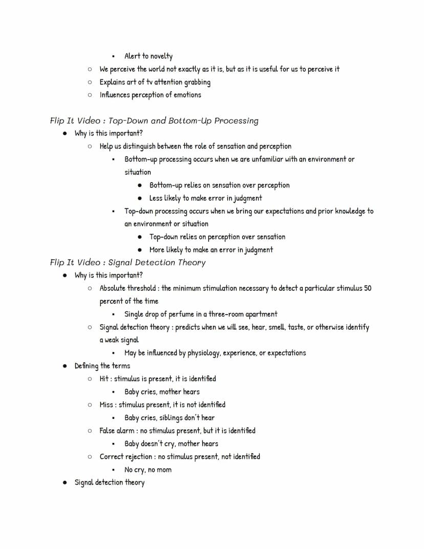 UNIT 4: Sensation and Perception
Module 16: Basic Principles of Sensation and Perception
● 16.1 - What are sensation and perception? What do