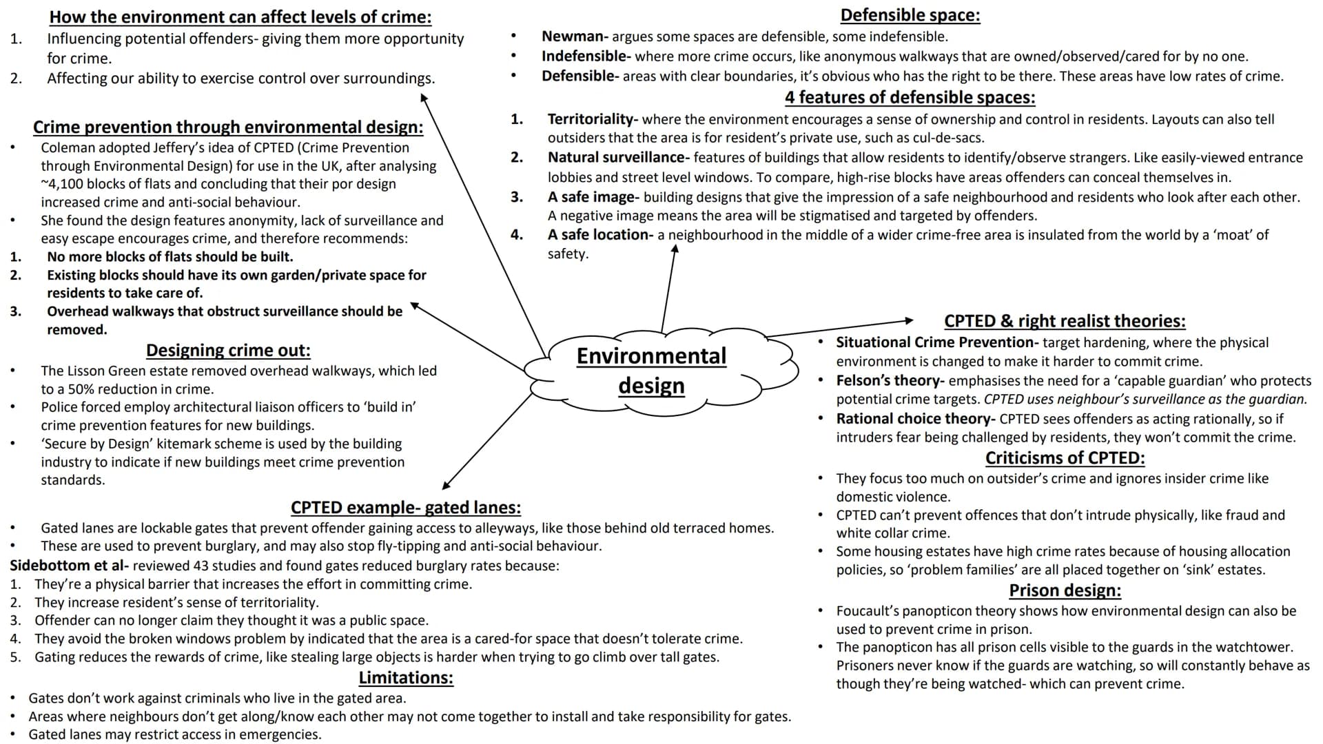 AC 3.2: describe the contribution
of agencies to achieving social
control How the environment can affect levels of crime:
Influencing potent