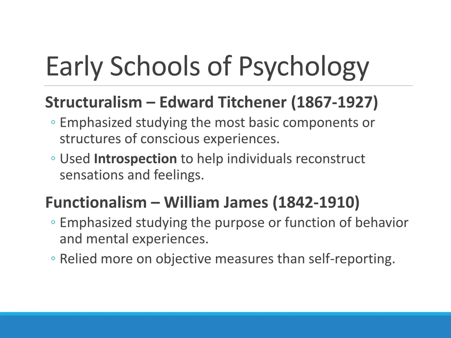 Psychological
Science
CHAPTER 1 1.1 What is Psychology? Psychology
The science of behavior and mental processes
Early definitions
O
"the sci