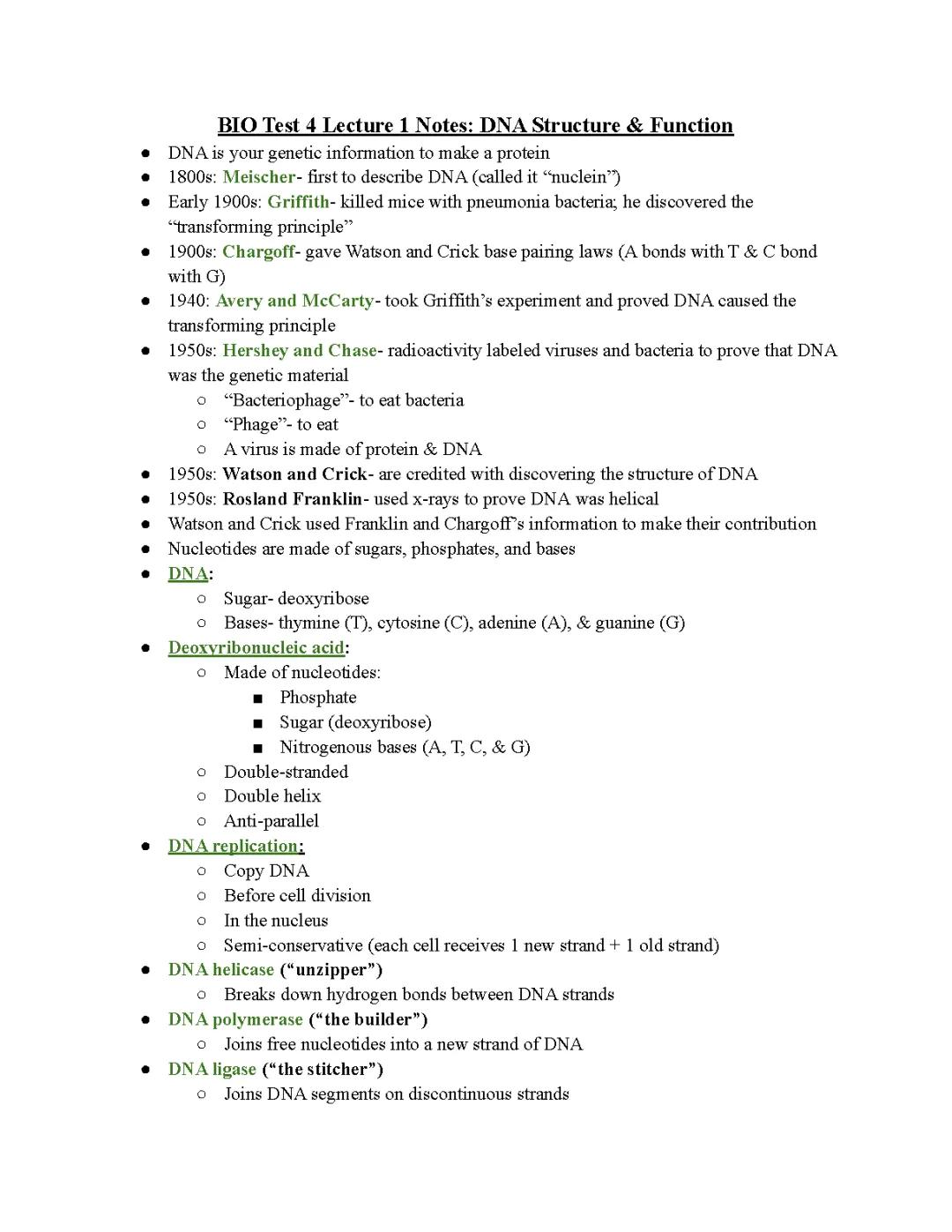 Biology Lecture Notes
