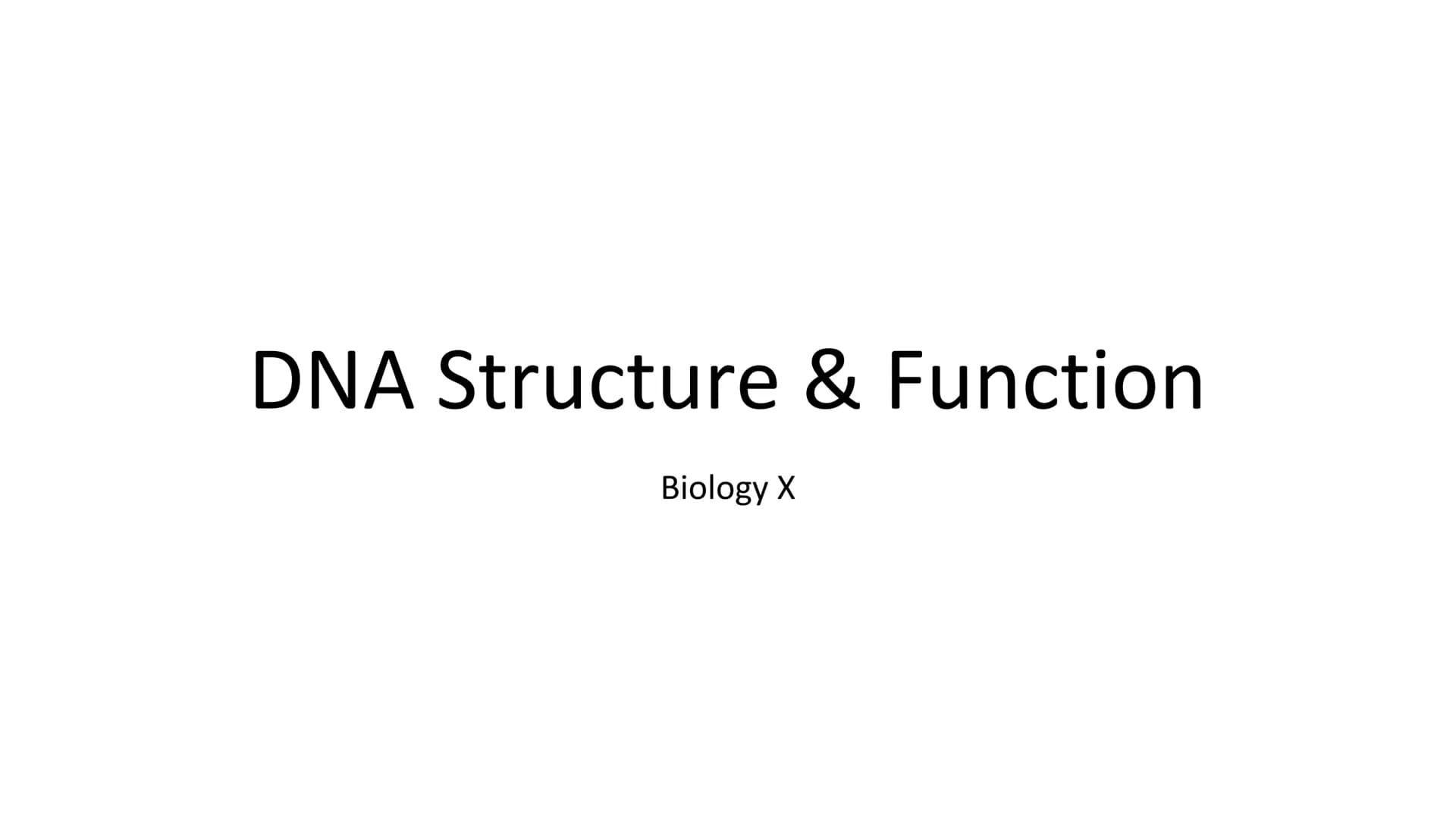 DNA Structure & Function
Biology X Discovery of DNA (Miescher & Griffith)
DNA was first described in 1869 by chemist, Johannes
Miescher
He k