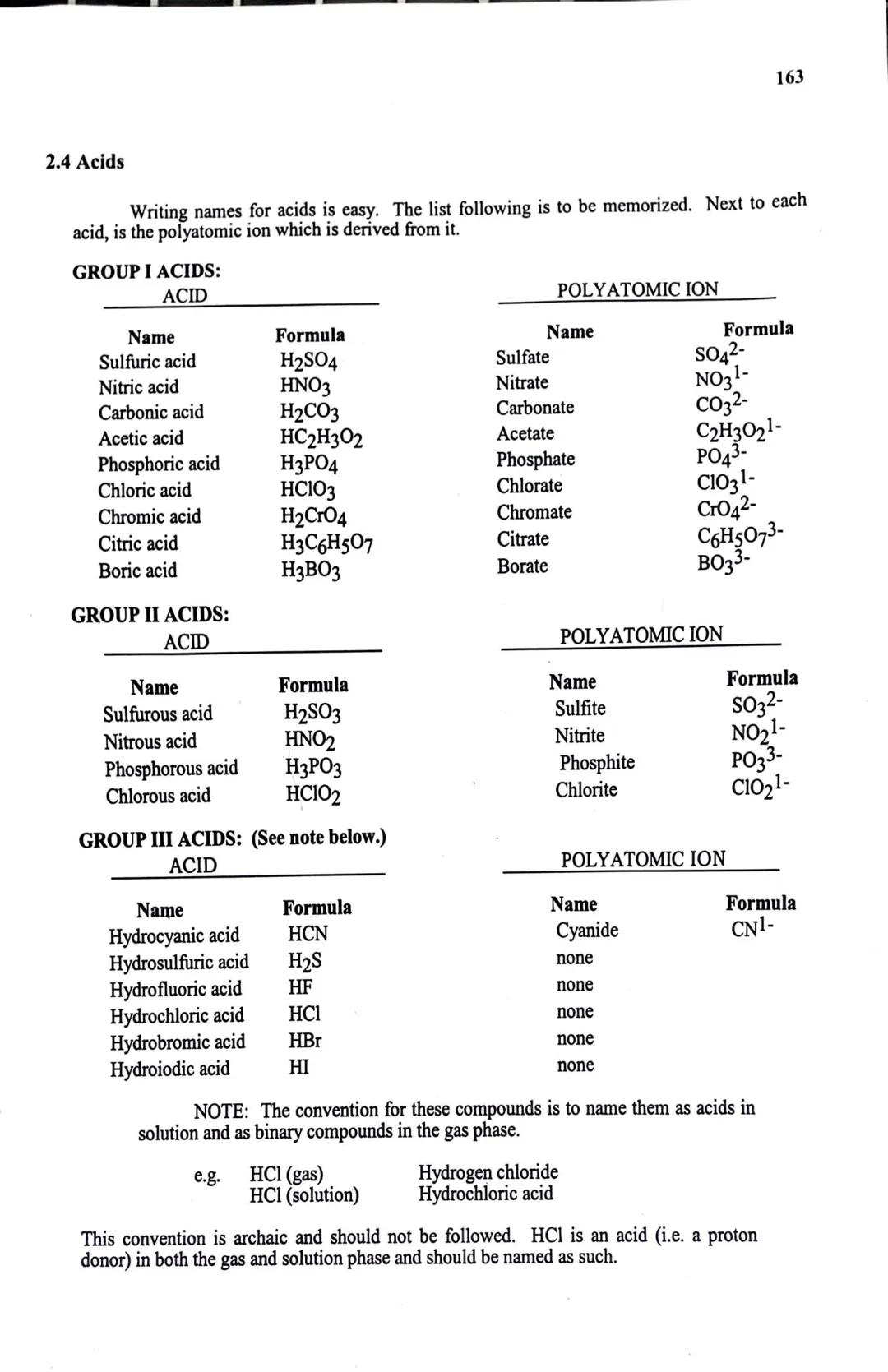 2.1 Introduction
Formula (given)
Li₂O
P205
161
Study Assignment 2
Inorganic Nomenclature
Nomenclature is a long word that means to name (Lat