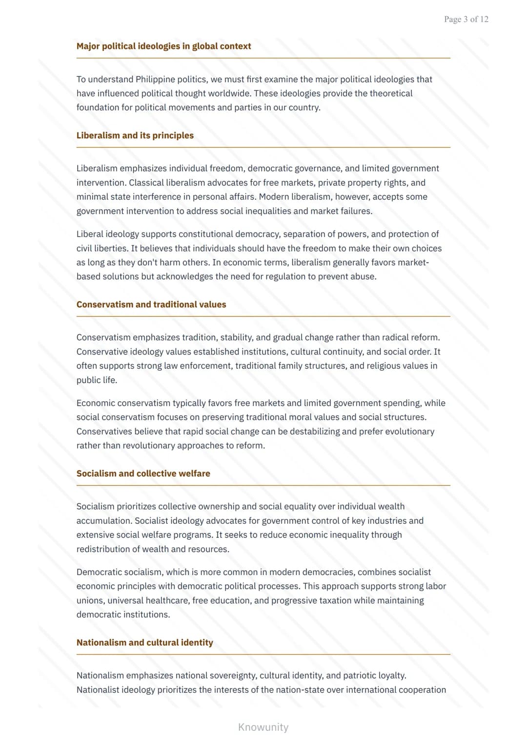 Foundations of Philippine Politics: Political Ideologies in Context
Understanding major political ideologies and their role in Philippine
po