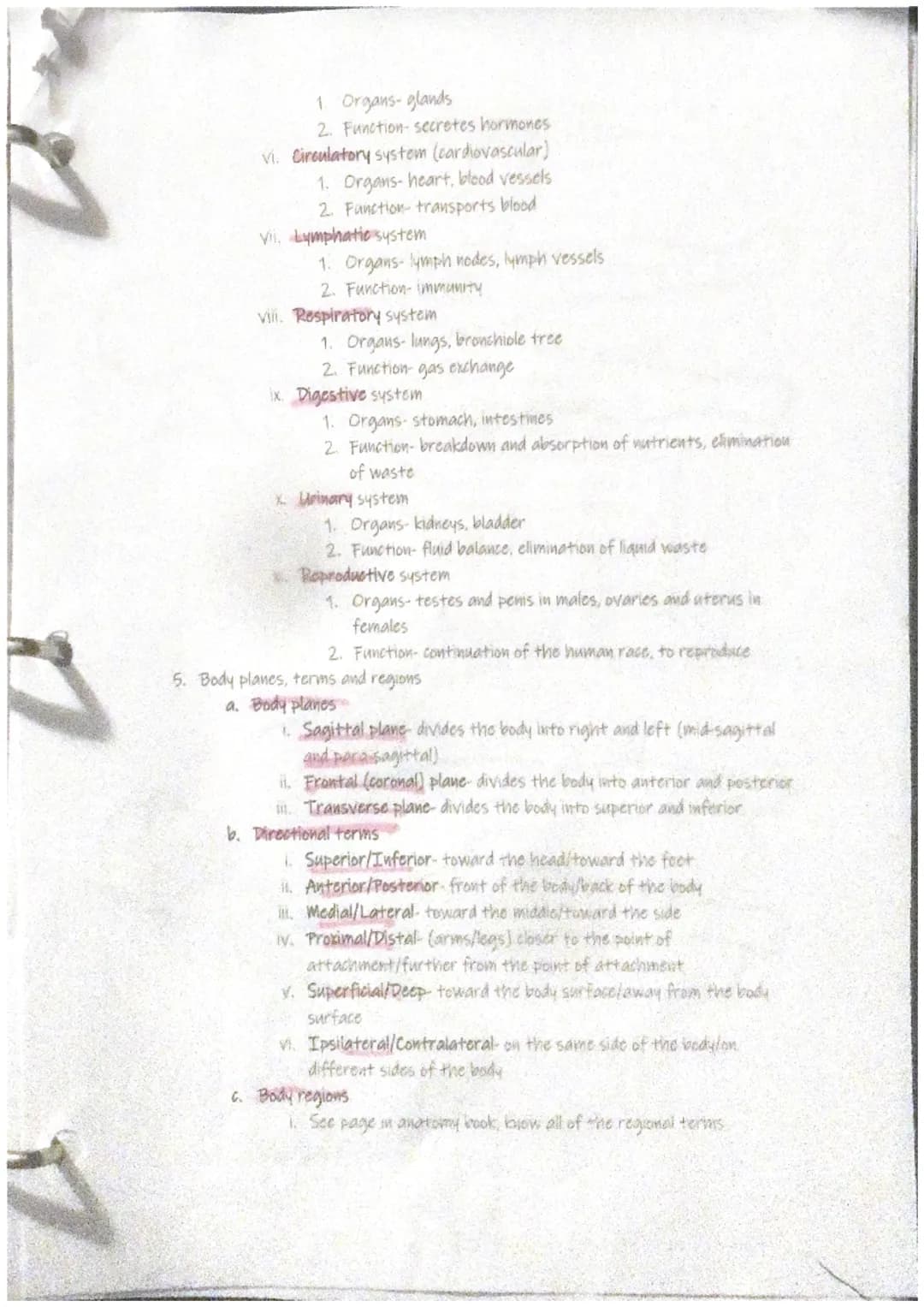 Anatommy Basics
A Anatomy & Physiology
1. Anatomy
a. Study of the structure and shape of the body and their body parts and
how they relate t