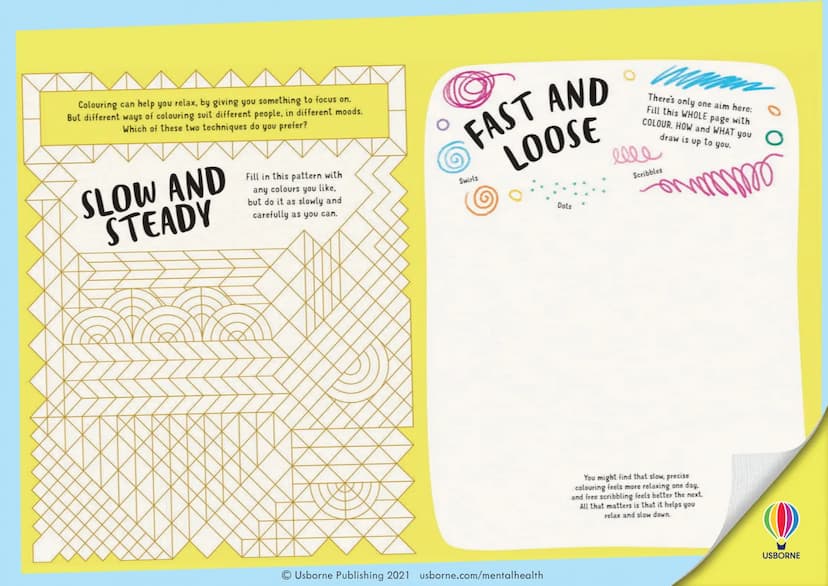 SUO
4
*
USBORNE
UNWORRY
PACK
A 8
@
*
Activities to calm your mind
Junt
Down
www.hair
2415
DETAY
>
(
USBORNE $
D
TIME TO UNWORRY
Worries are 
