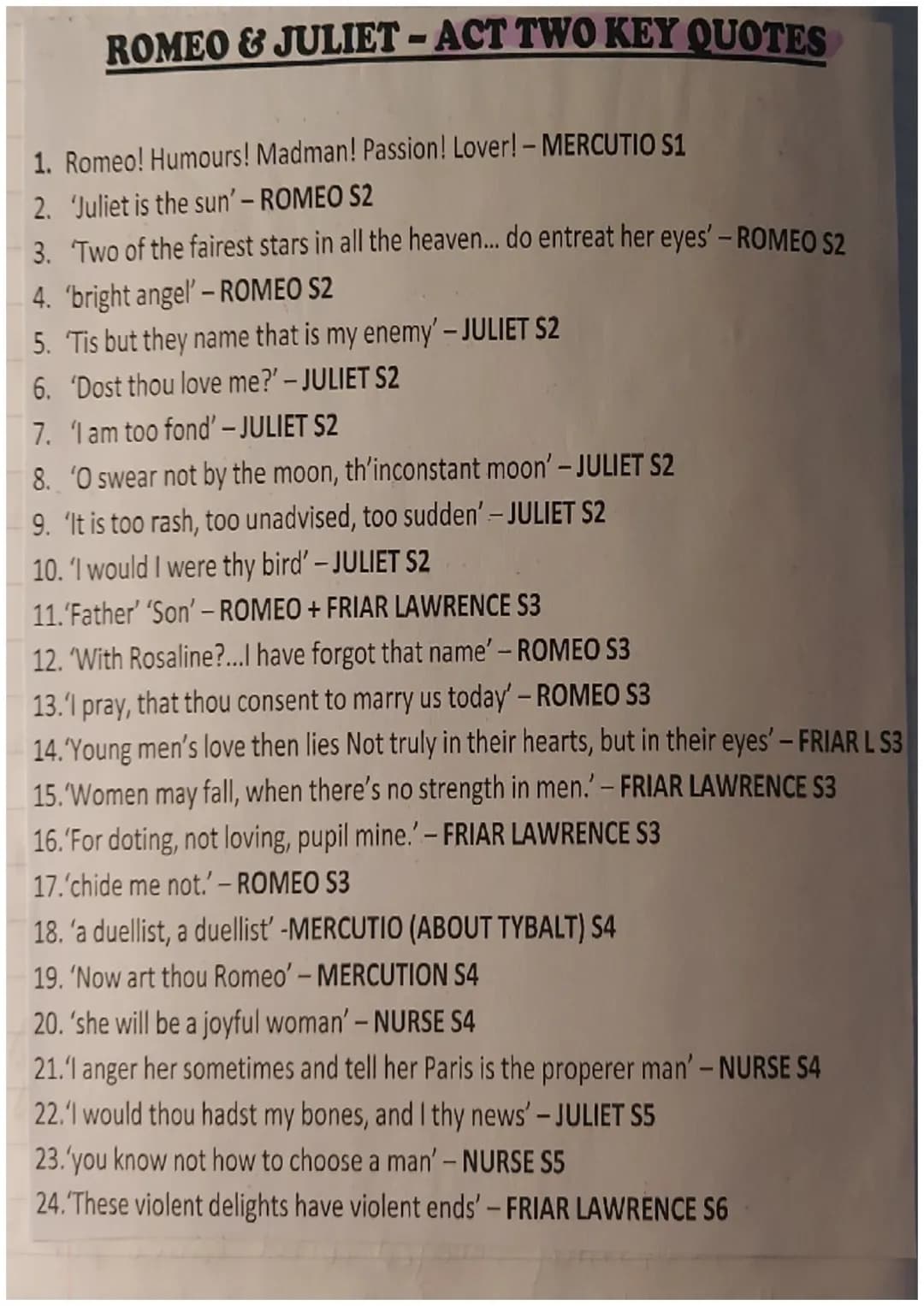
<p>In Act 1 of Romeo and Juliet, there are several important quotes that contribute to the development of the plot and the characterization