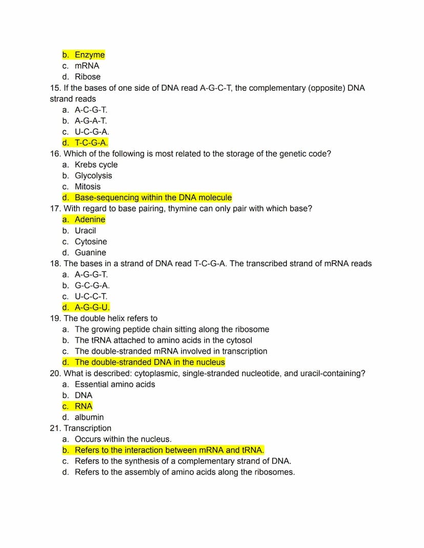 PART 1: Mastering the Basics
Matching
Carbohydrates, Fats, and Proteins
Directions: Match the following terms to the most appropriate defini