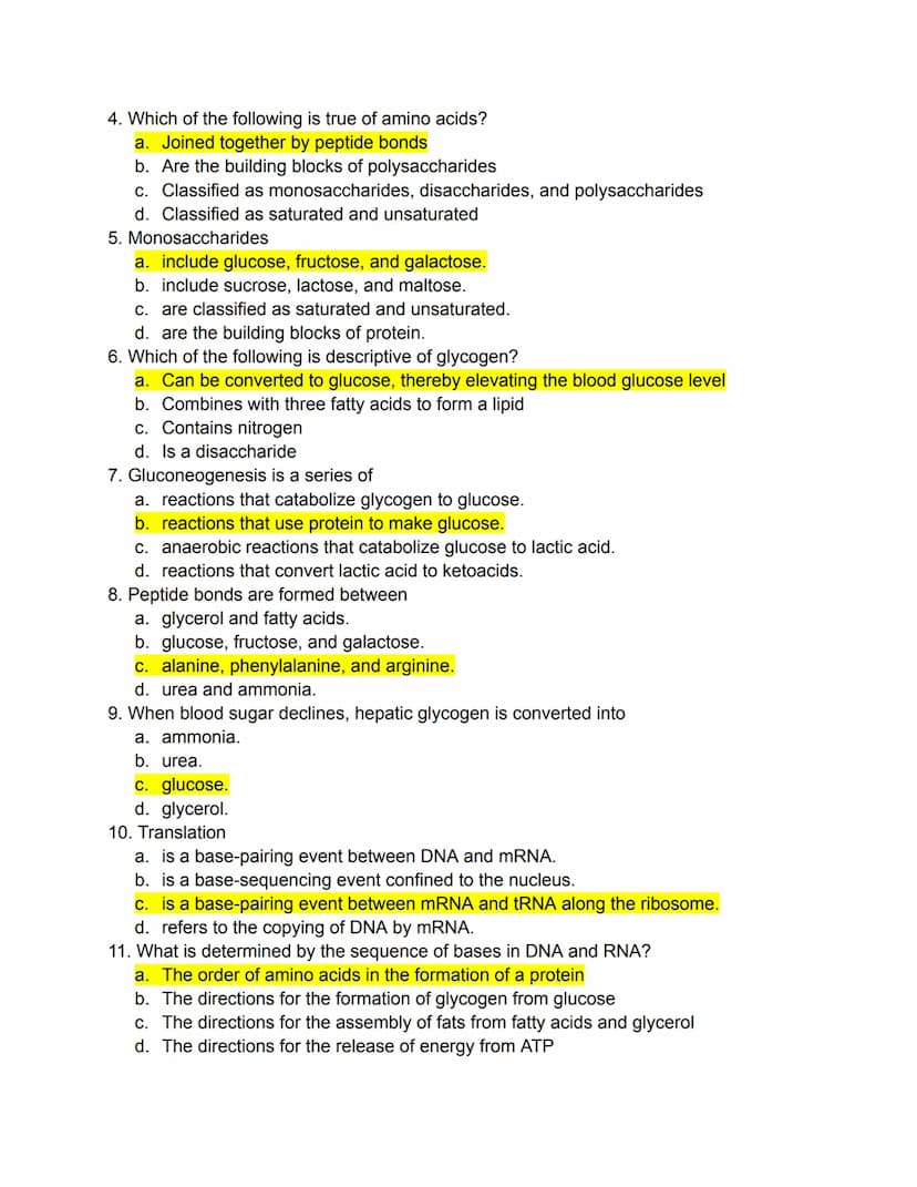 PART 1: Mastering the Basics
Matching
Carbohydrates, Fats, and Proteins
Directions: Match the following terms to the most appropriate defini