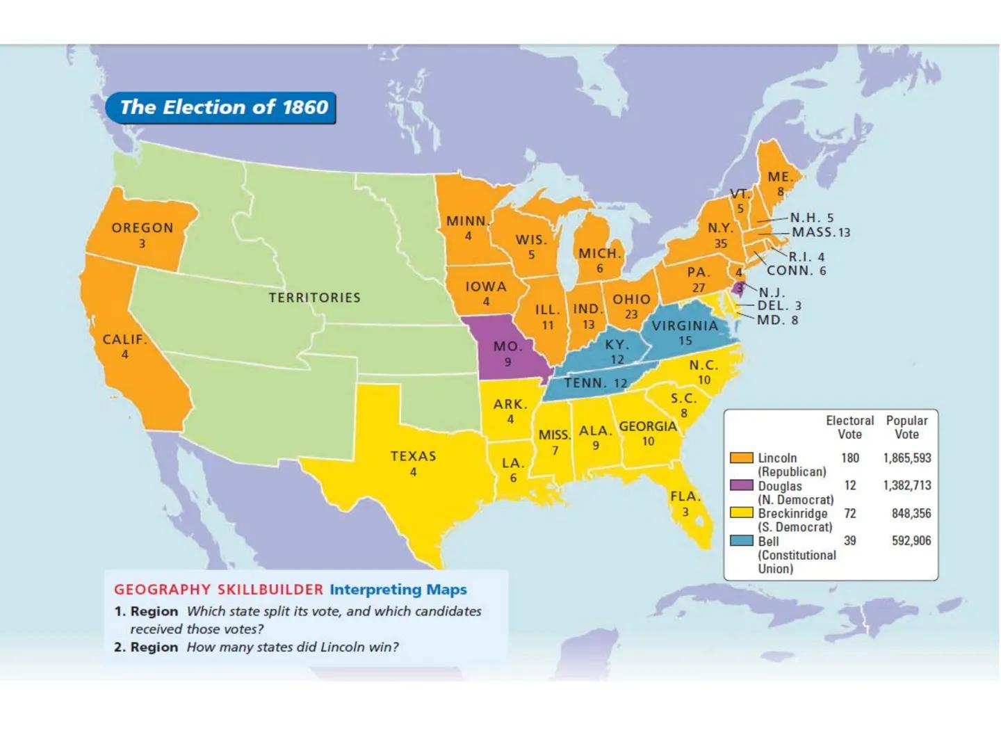 The American Civil War
(1861-1865)
Clour Calle Terms and Names:
13. 54th Massachusetts Regiment
14. Copperhead
15. conscription
1. secede
2.