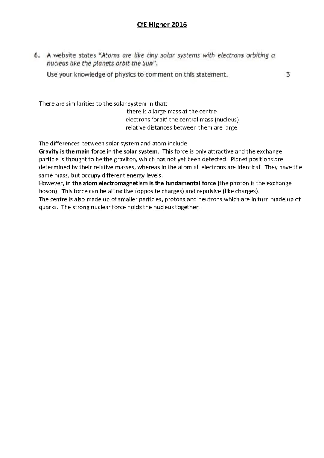 Higher Physics Open Ended Questions 