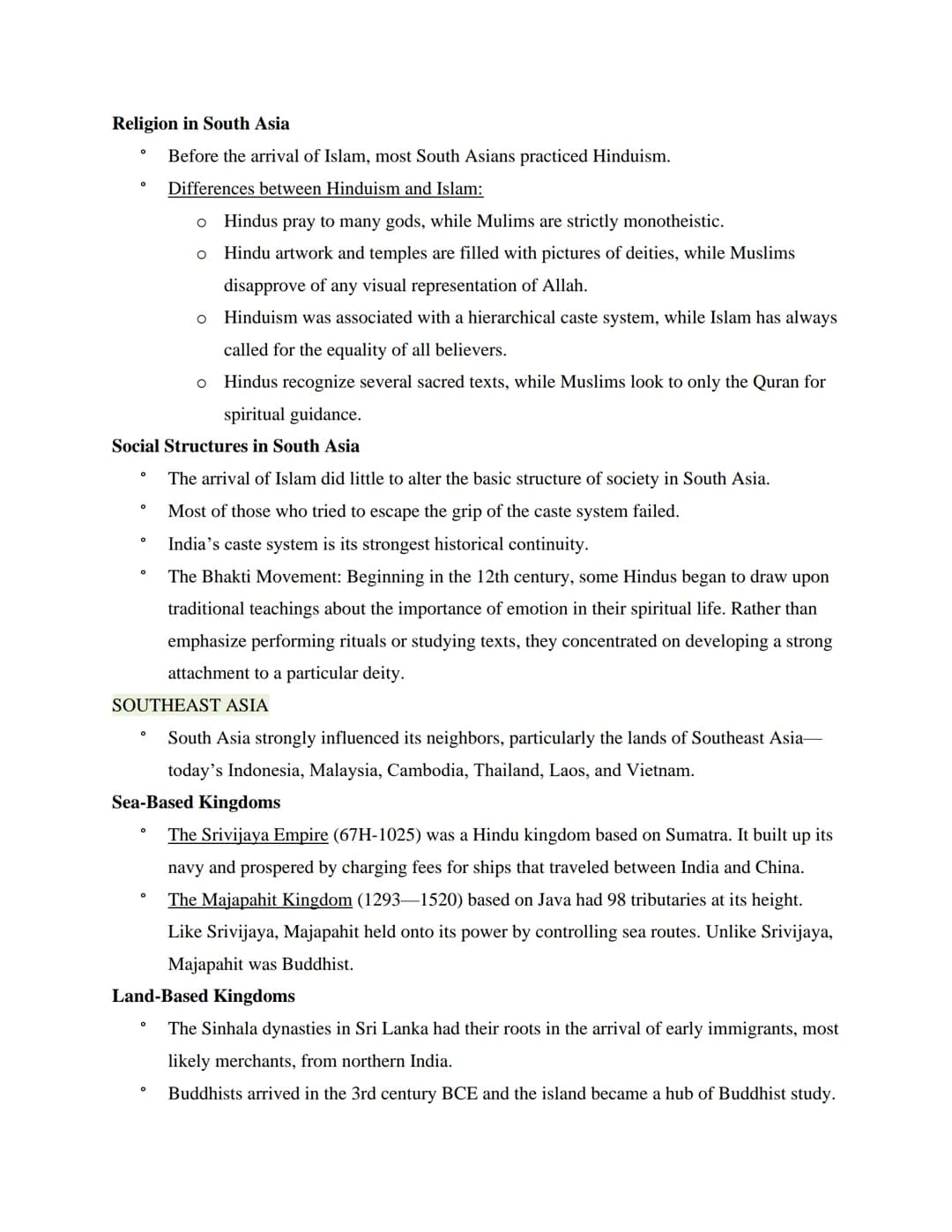 TOPIC 1.1 Developments in East Asia from c. 1200 to c. 1450
CHINA
Significance of the Song Dynasty:
Under the Song Dynasty (960-1279), China
