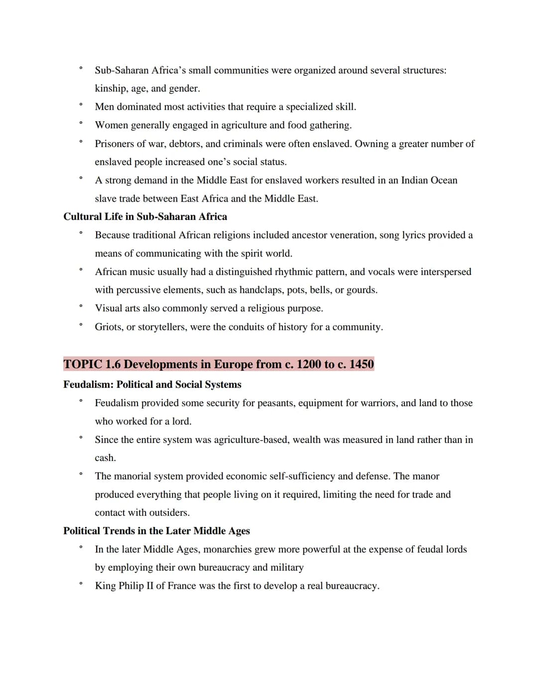 TOPIC 1.1 Developments in East Asia from c. 1200 to c. 1450
CHINA
Significance of the Song Dynasty:
Under the Song Dynasty (960-1279), China
