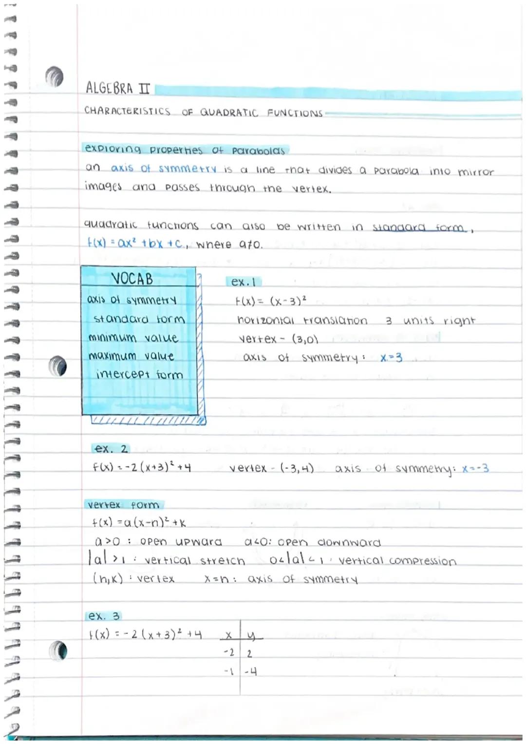 Chapter 2 - Quadratic Functions